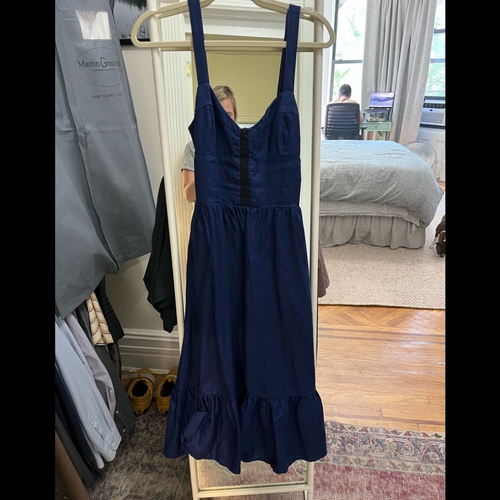 Reformation corset/smocked linen dress